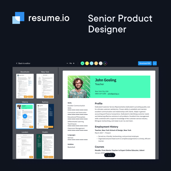 Talent Inc (Resume.io) ищет Senior Product дизайнера